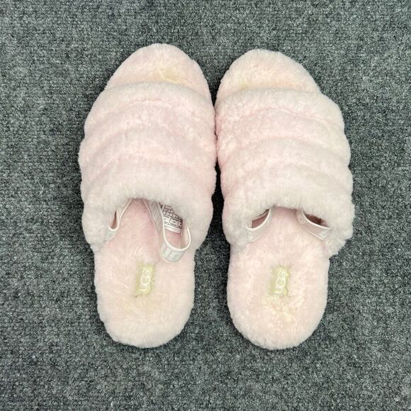 UGG Fluff Yeah Slide Sandals Girl's Size 6 Pink Comfy Slipper Sandals - Picture 8 of 10